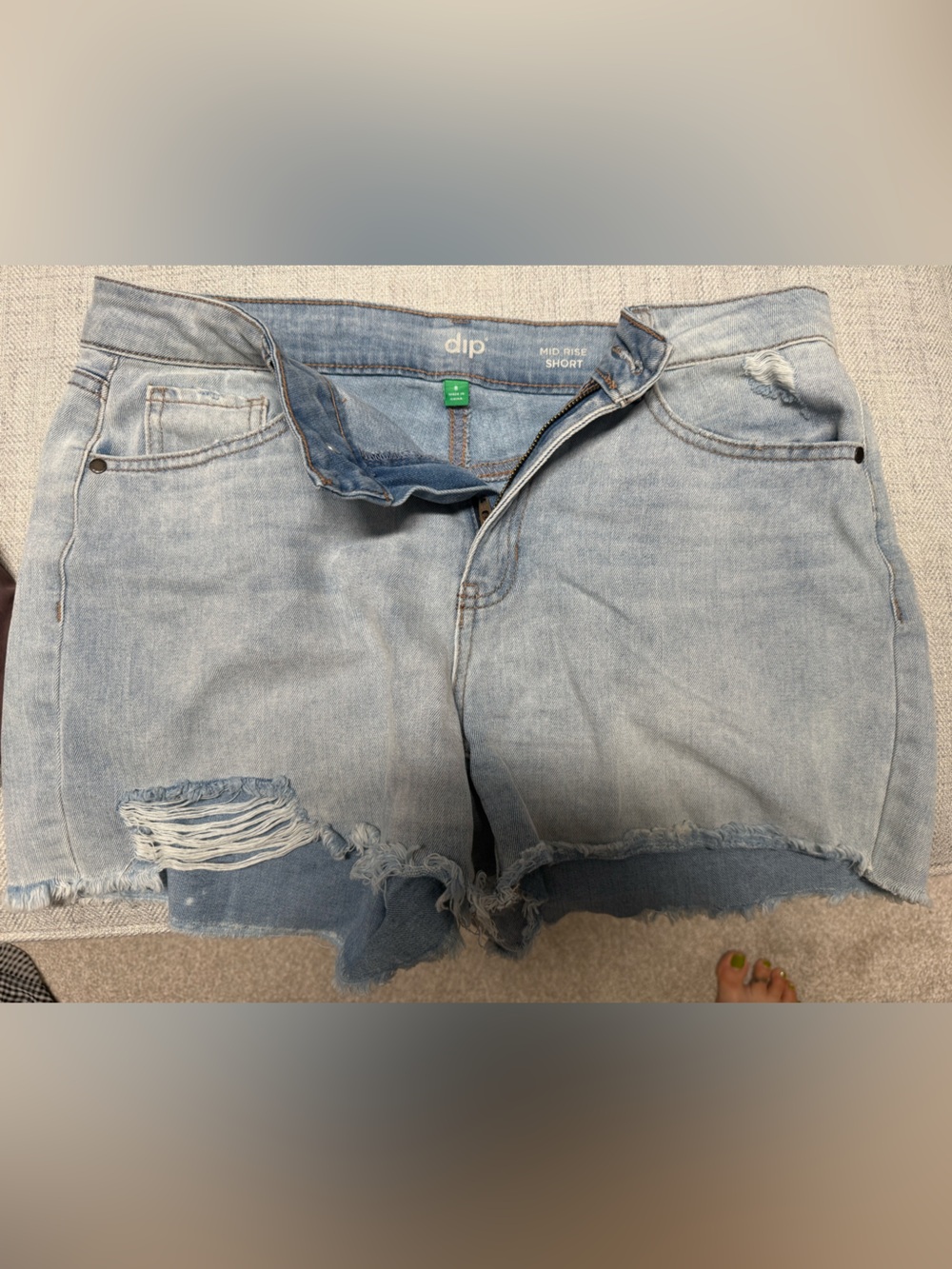 dip Light Blue Mid-Rise Denim Shorts